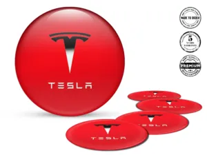 Tesla Édition Étiquettes Bombées Décalques Jantes Haute Qualité